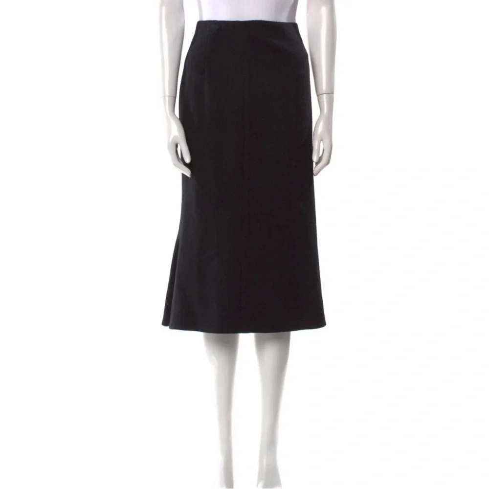 Ralph Lauren Wool Classic Black Midi Skirt